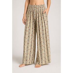Sacred Threads Boho Wide Leg Pants S Smocked Waist Flowy Festival